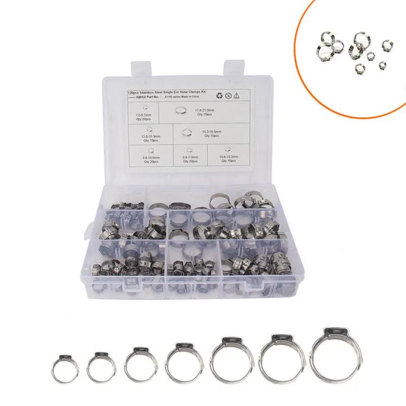 

120 шт. 5,8-21 мм Одинарные ушки Плюс Гидравлические О-клипсы из нержавеющей стали Хомуты для шлангов