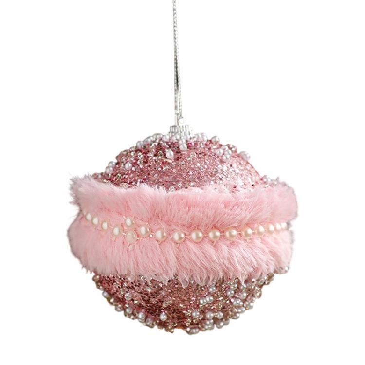 

Portable Petal Design Foam Christmas Ball Ornament Soft Faux Hair Holiday Parties Decors Supplies