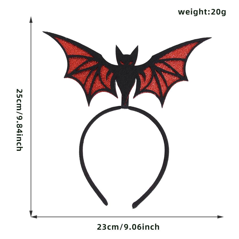Halloween Glitter Bat Headband Spooky Gothic Hair Accessory for Cosplay Party/green