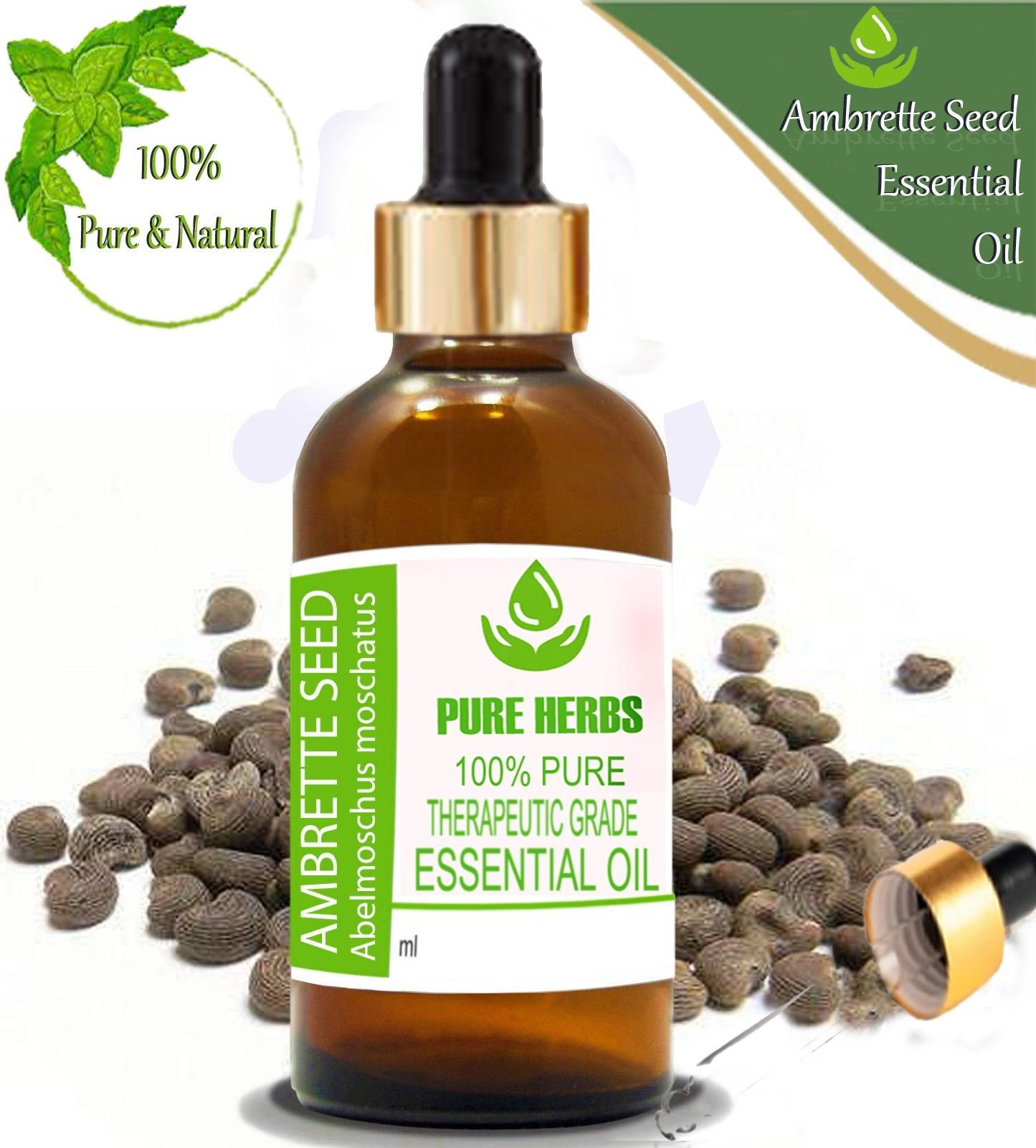 

Pure Herbs Ambrette Seed 100% Pure & Natural Abelmoschus Moschatus Essential Oil