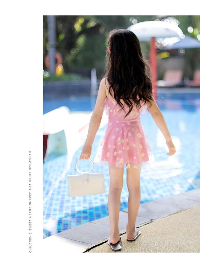 Girls' One-Piece Princess Swimsuit: Cute, Fashionable Swimwear for Kids