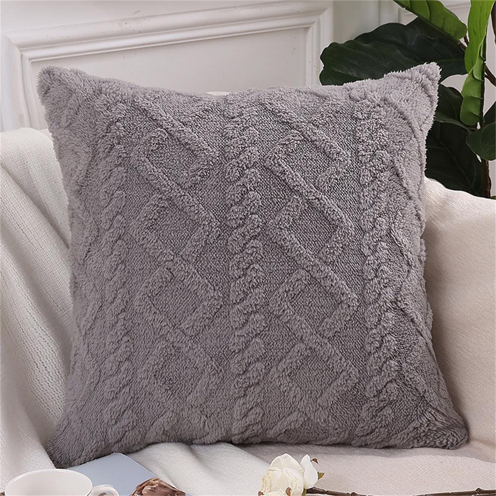 Olanly Autumn Decoration Pillow Cover 45x45 Soft Fuzzy Decorative Cushion Cover Pillowcase For Sofa Home Decor Throw Pillow Case