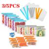 3/5pcs New Silicone Food Storage Bag Reusable Up Zip Shut Bag Leakproof Fresh Bag Food Storage Bag Fresh Wrap Ziplock Bag