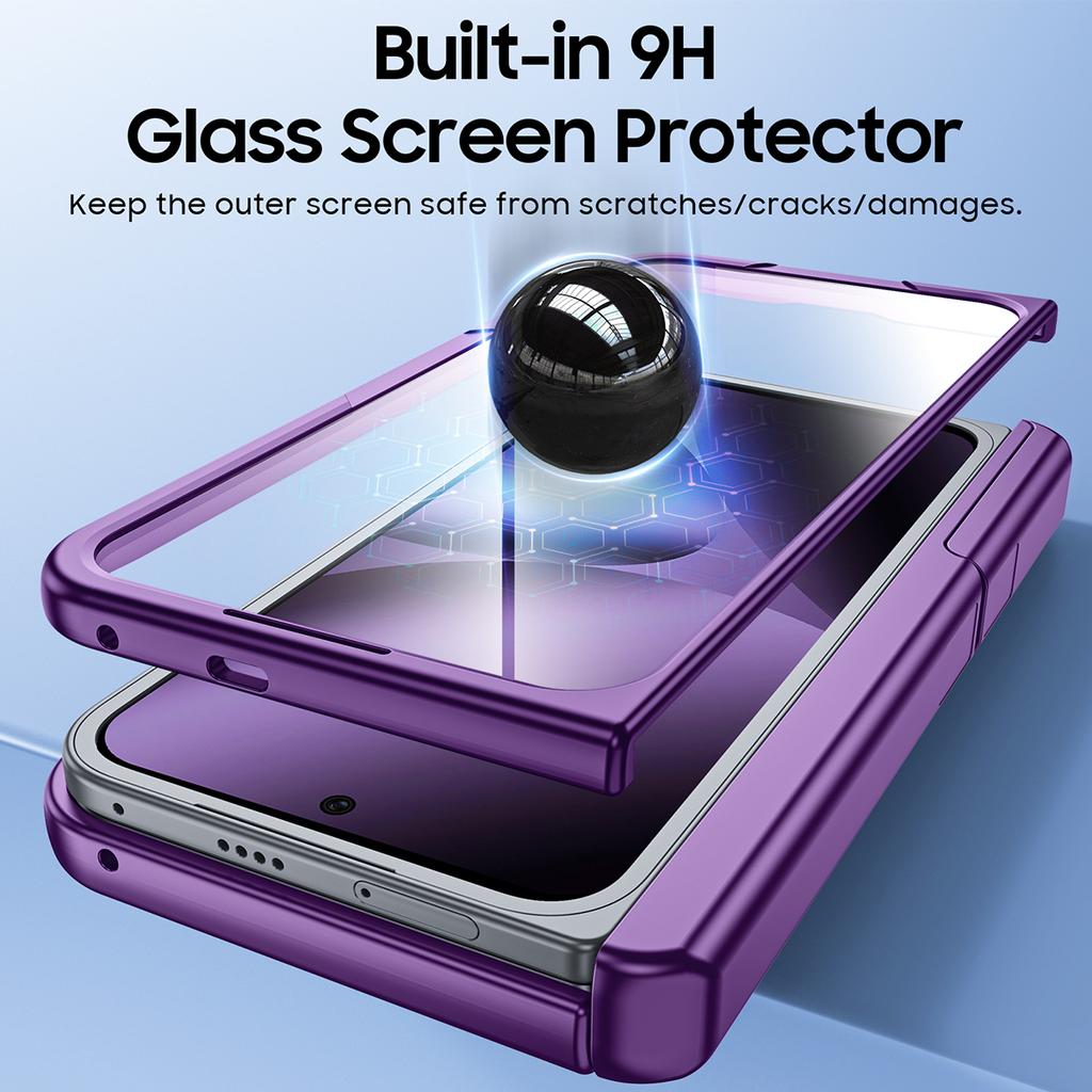 Magnetický obal pro Google Pixel 10 Pro Fold Phone s stojánkem, Kompatibilní s Magsafe, Ochrana pantu, Vestavěný duální skrytý stojánek, Ochrana obrazovky - Fialový