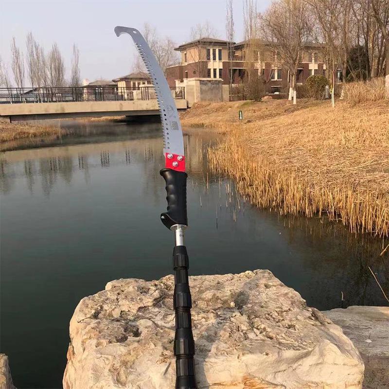 Telescopic Pruning Saw with Sickle & Dual Hooks for High-Altitude Tree & Branch Cutting