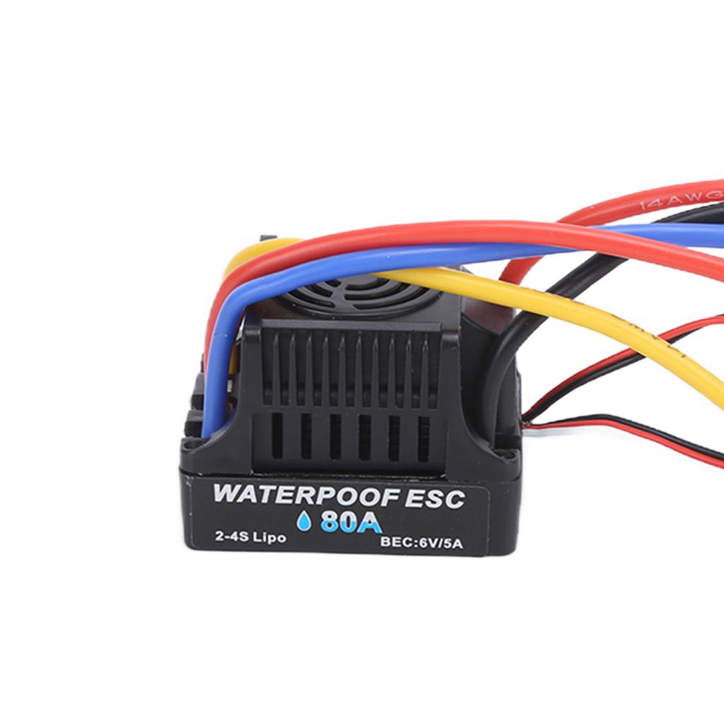 Electronic Speed Controller 80A ESC Waterproof Brushless Heat Dissipation ESC for 1/8RC Car
