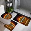 Harleydavidson Motorcycles Customize Your Name 3Pcs Bathroom Mat Set Toilet Lid Cover Ushaped Foot Mat Nonslip Floor Mat Decor For Bathroom