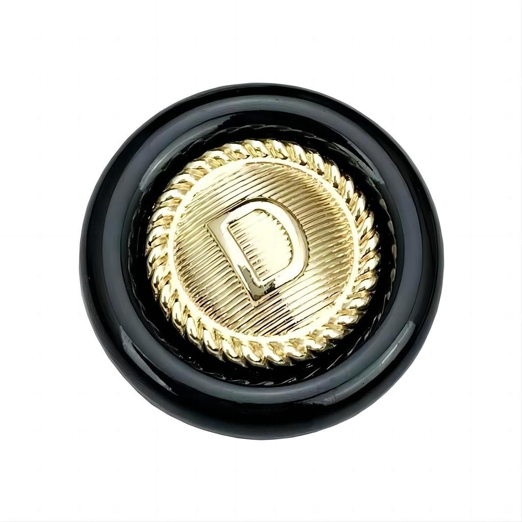 6Pcs Round Flower Shape Metal Luxury Brand Sewing Buttons Clothing Accessories Handmade Diy Material Decoration Gold Black  Blue