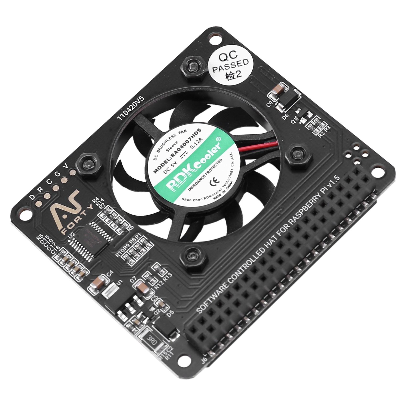 

Fan HAT for 4/ 3 Cooling Fan with Software Adjustable Speed / 40mm Big Fan for Raspberry Pi4 China Mainland