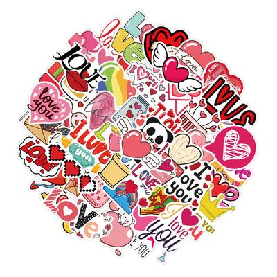50 Stück Wasserdichte Herz-Aufkleber Umschläge Scrapbooking Handy Laptop Tablet Fensterdekoration Aufkleber Kinder Erwachsene