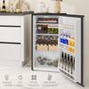 Under Counter Fridge, 91L Small Fridge with Chiller Box, Removable Shelf, Reversible Door, Adjustable Legs, Mini Refrigerator, Silver Tone