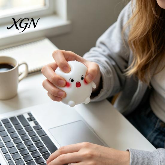 Handquetsch-Stressball Cartoon gedämpftes Brötchen Spielzeug mit Dampfgarer, Teig-Übung zur Entspannung Sensorisches Fidget-Spielzeug, Anti-Angst-Dampfgarer