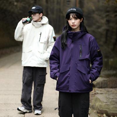 Mountain System Windproof Waterproof Down Jacket, Plus Size, Spring/Autumn, Men's & Women's Outdoor Climbing Suit