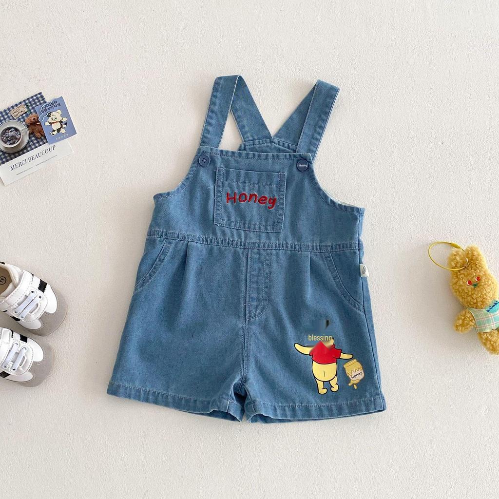 2025 New Summer Cartoon T-shirt for Boys 0-5 Years – Stylish Color Block Little Bear Top