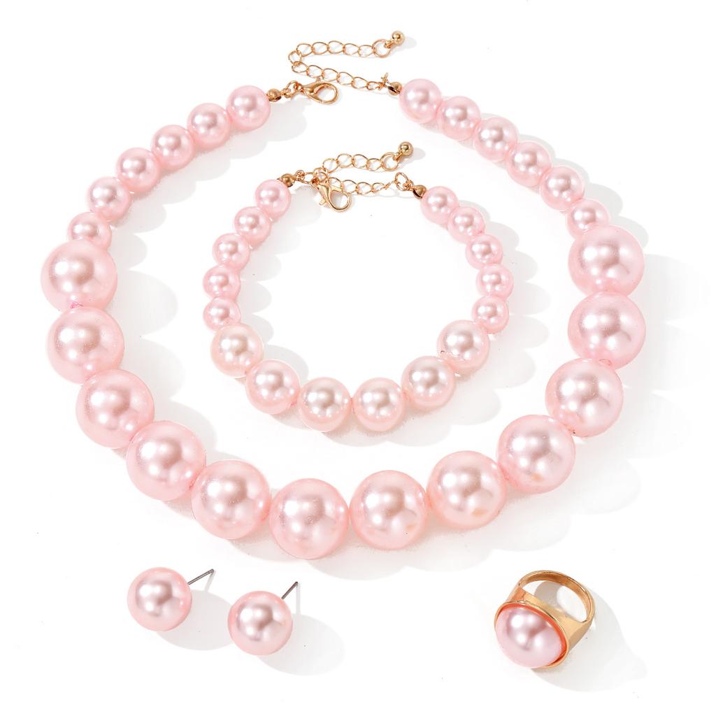 Retro Light Luxury French Five-piece Set, Pearl Jewelry Set, Women's Banquet Senior Versatile Girlfriend Gift