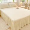 Bedroom Household Single-piece Sanding Bed Skirt Solid Color Skin-friendly Bedspread Bed Cover Bedroom Student Dormitory Sheets
