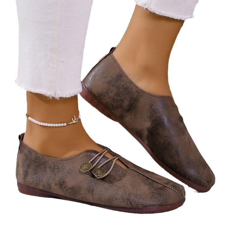 Large Size Spring and Autumn New Comfortable One-pedal Flat Shoes Casual Lazy Shoes Women
