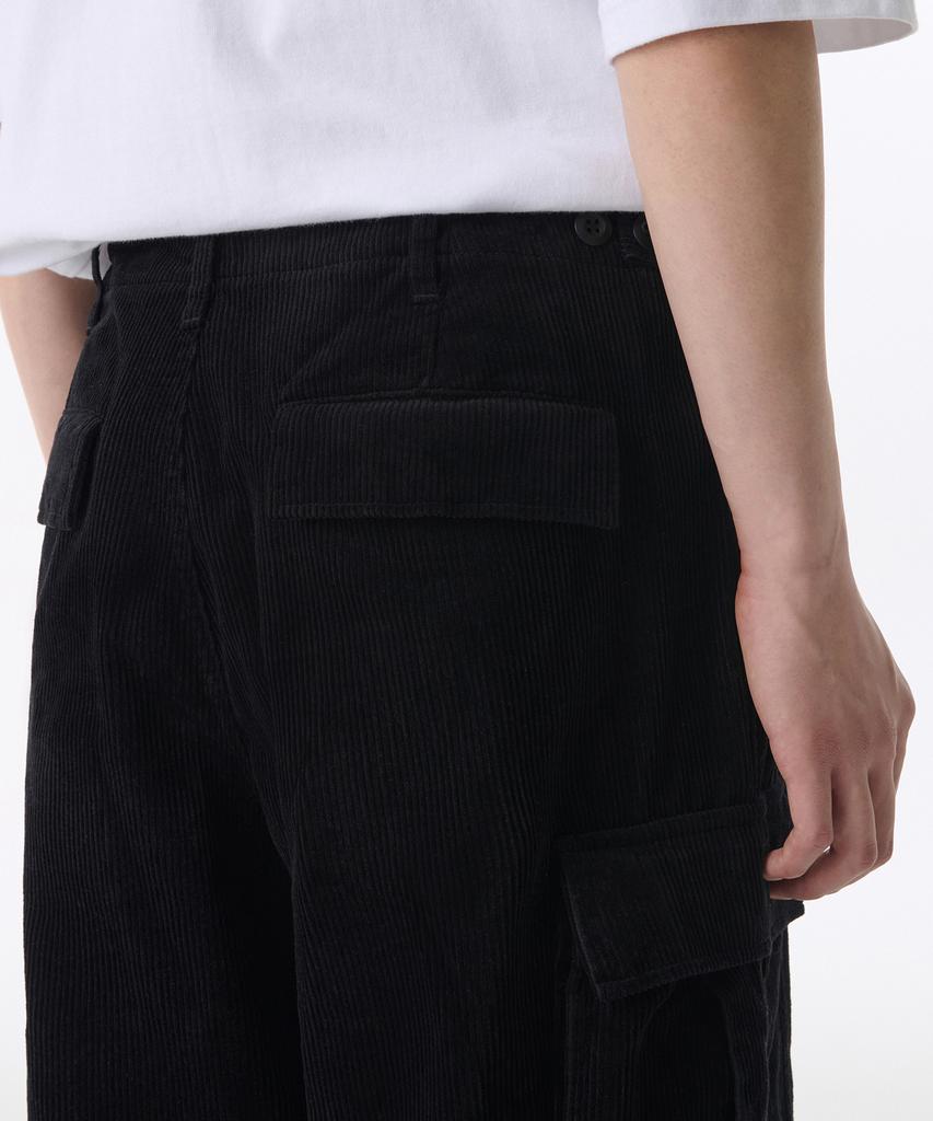 MUSINSA STANDARD Corduroy Parachute Cargo Pants [Black]