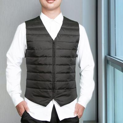 Väst Herr Tunn V-ringad Dun Bomull Värme Köldskydd för Ung Medelålders Mode Koreansk Stil Ny Väst