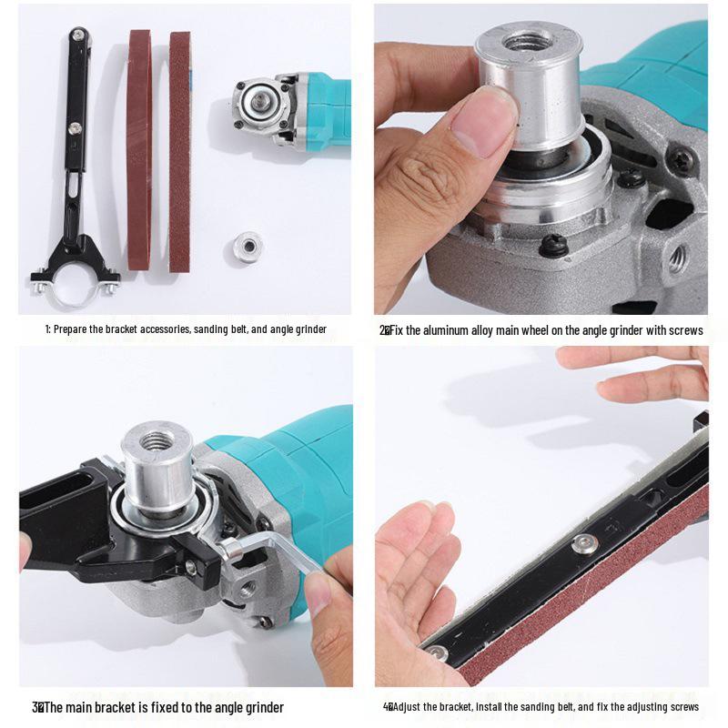 Compact Sanding Belt Machine Stand for Wood & Metal: Angle Grinder Attachment for Sanding, Grinding, and Sharpening.