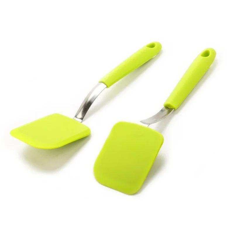 Green Kitchen Tool Spatula Non-stick Spatula Cooking Utensils Beef Meat Egg Kitchen Scraper Wide Pizza Cooking Spatula