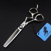 6.0" Curved Handle Hairdressing Scissors - Bright Large Barber Shears, Straight & Thinning Shears for Bangs
