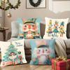 Christmas Nutcracker Themed Pillowcases: Merry & Bright Designs Sofa Bed Cushion Cover, New Year Home Decoration