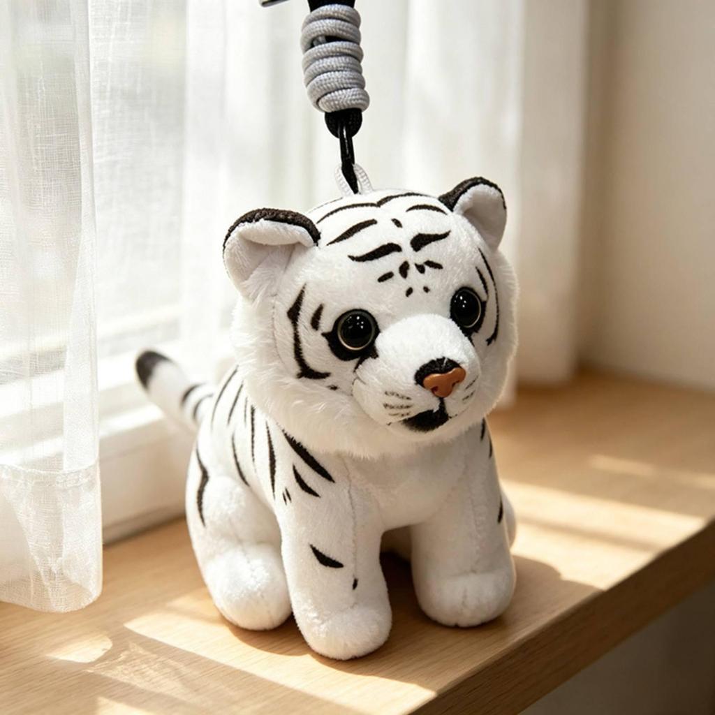 Soft Tiger Pendant Decorative Charm with Hanging Loop for Kids,