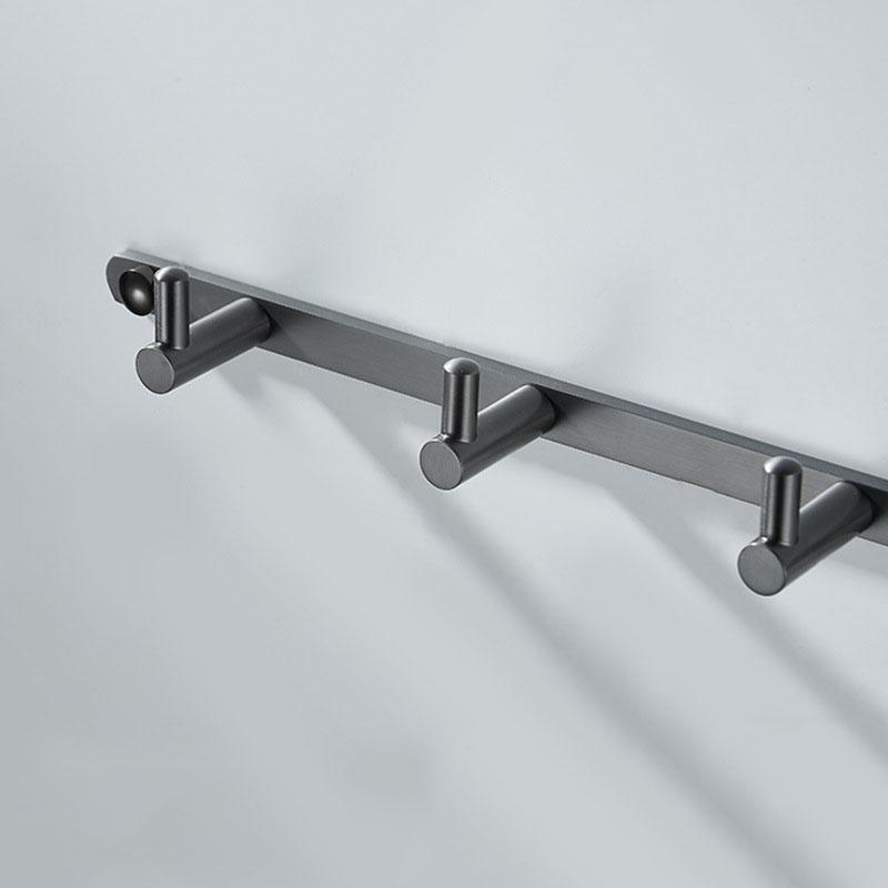 Gun Grey Bathroom Row Hook Wall Hanging Brass Bathroom Entrance Hook Door Rear Coat Hook Towel Rack Bathroom Accessories