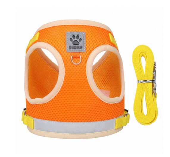 Hunde Katze Geschirr Ausbruchsicher Atmungsaktiv Leine zum Spazierengehen im Freien Einfache Kontrolle Haustier Hund Katze Leine Reflektierendes Geschirr