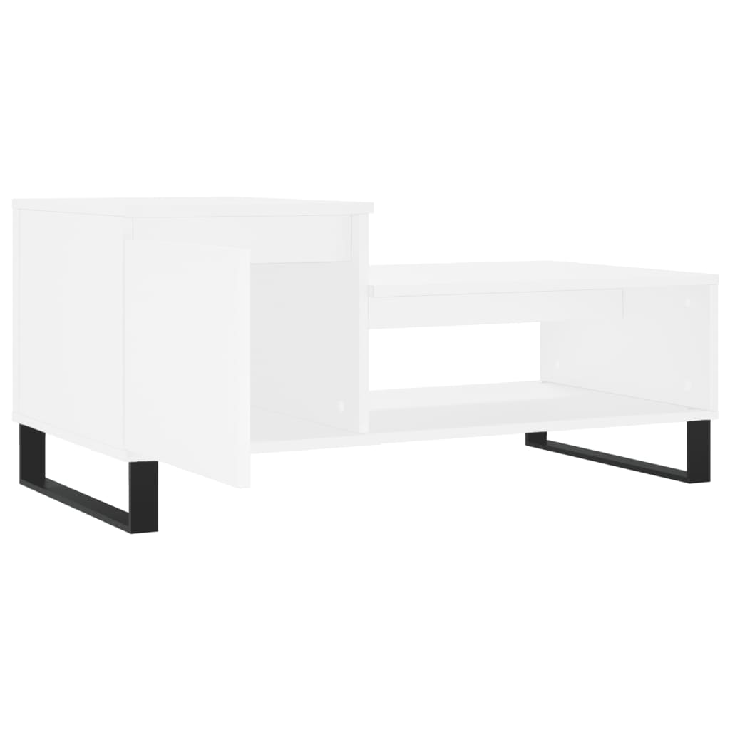  Coffee Table, White 100x50x45 Cm, Wood-based Material