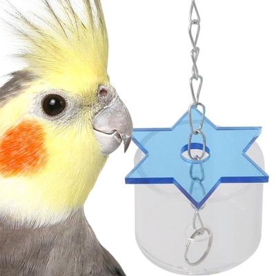 Pet Parrot Bird Cage Feeder Star Hanging Foraging Cockatoo Chew