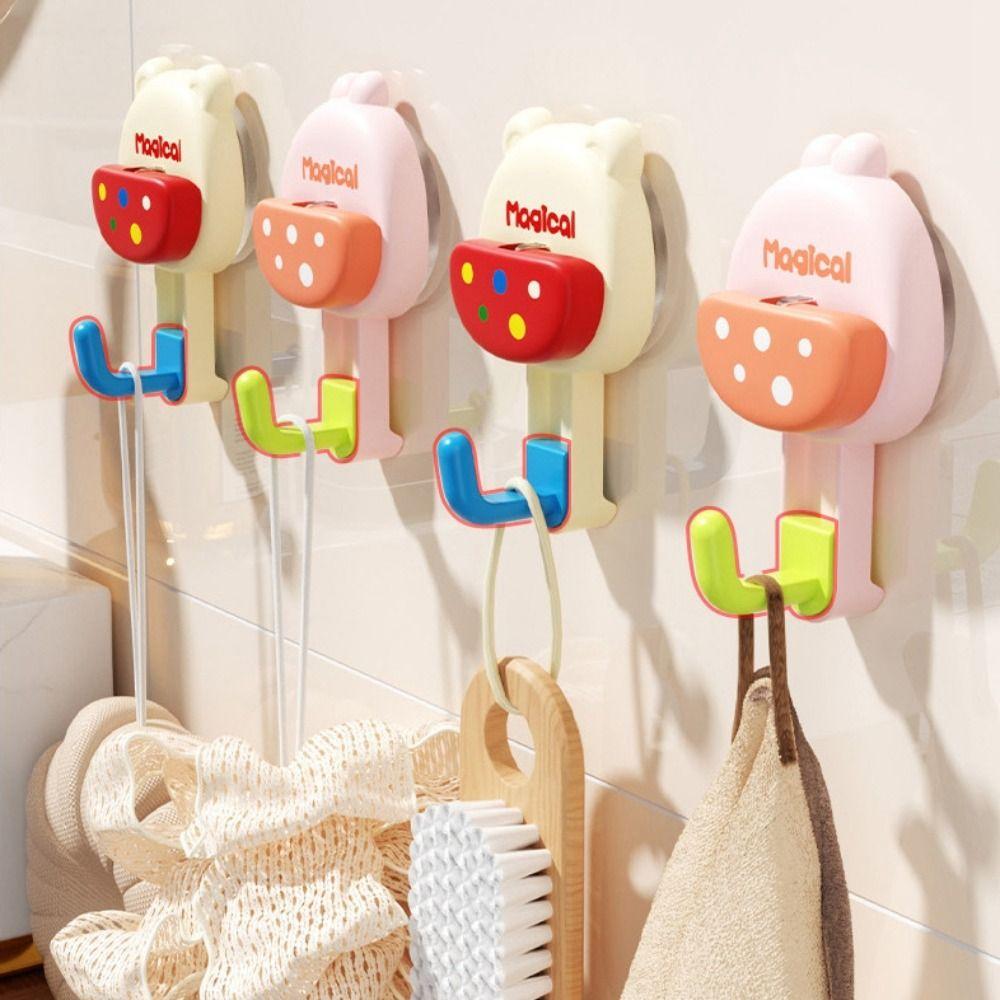 

3Pcs Cartoon Suction Cup Hook Multi-Purpose Shower Door Hook cute Waterproof hook kitchen белый