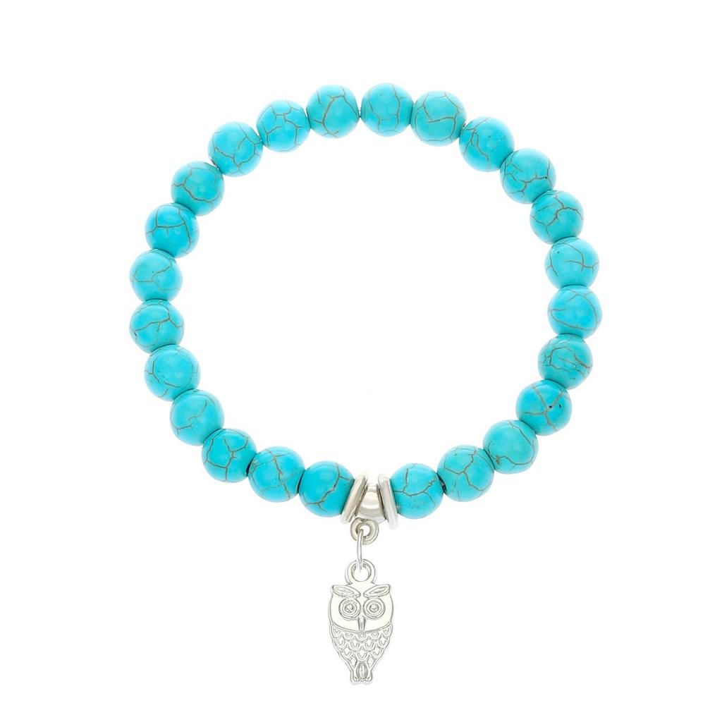 Bohemian Turquoise Ethnic Bracelet with Cross, Starfish, and Turtle Charms