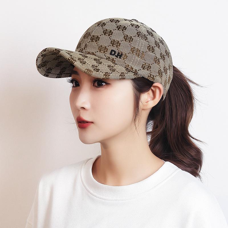 Women's Summer Ponytail Baseball Cap, Fashion Visor Hat with Lettering for Outdoor Sports and Sun Protection