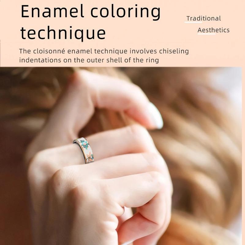 R18 Color Enamels Fashion Women Smart Ring Female Stainless Steel Intelligent Finger Ring Lady IP68 Waterproof Fitness Tracker