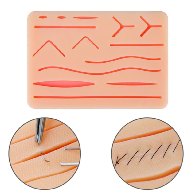 Surgical Suture Training Silicone Skin Pad with 14 Wound Suture Practice Skin Model For Technique Practice