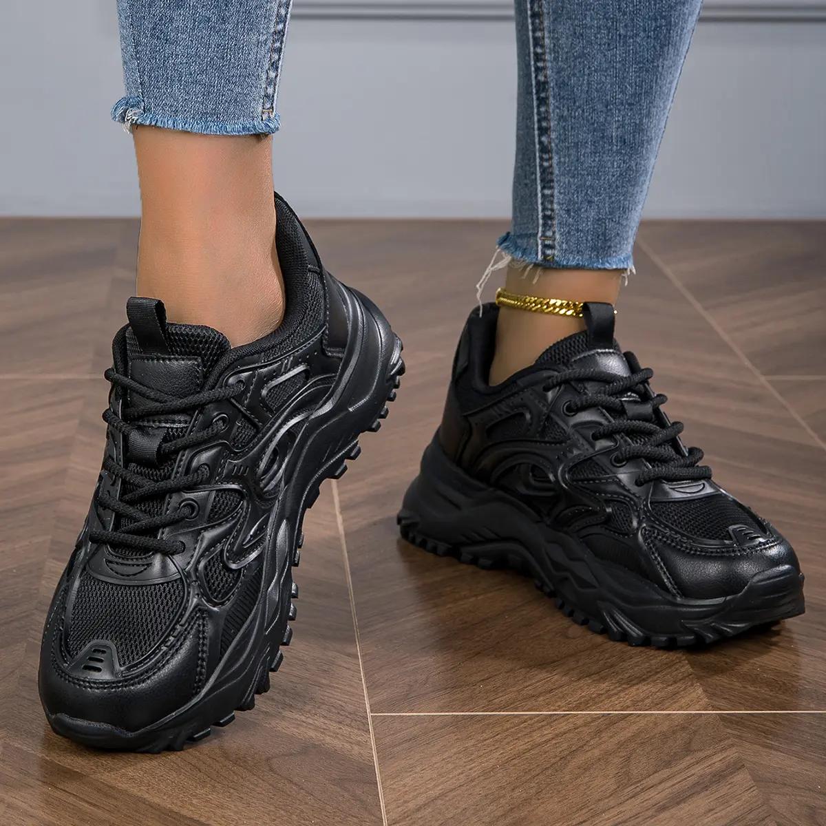 Кроссовки Женская обувь Женская спортивная обувь Дышащая черная повседневная спортивная — фото 6