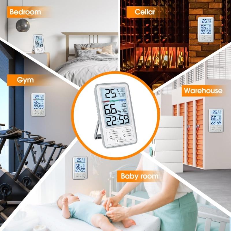 Digital Indoor Hygrometer Thermometers High Accuracy Temperature Humidity Meter for Home Offices Cellars Basements