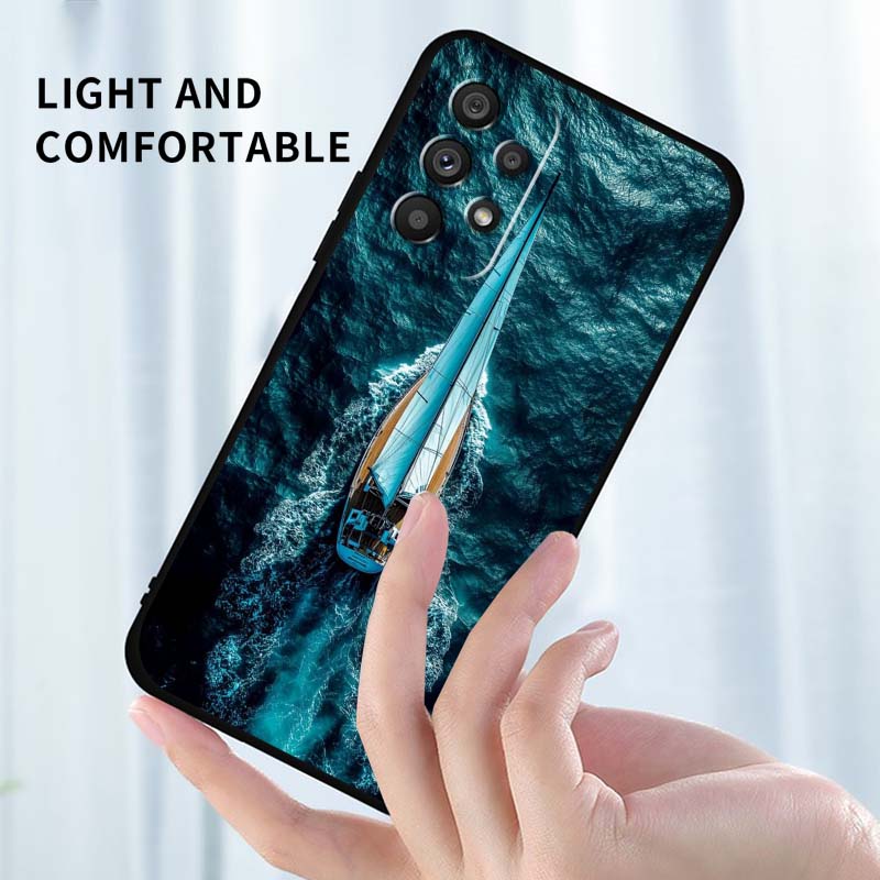 Fashion airplane pattern For Samsung A73 A72 A71 A55 A54 A53 A52 A51 A13 A22 A16 A15 A12 A14 A26 A07 5G Black Phone Case