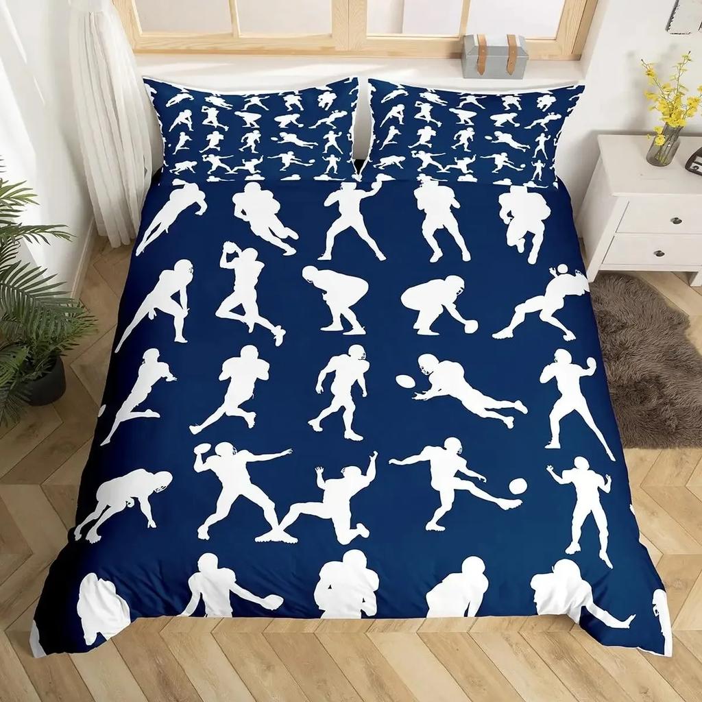 Set Biancheria da Letto Basket Misura Singola Bambini Copripiumino Giocatore di Basket Adolescenti Palla Gaming Copripiumino Sportivo Copripiumino a Tema