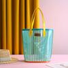 Bag PVC Tote Bag Makeup Organizer Female Beach Bag Storage Bag Shopping Bag Striped Handbag