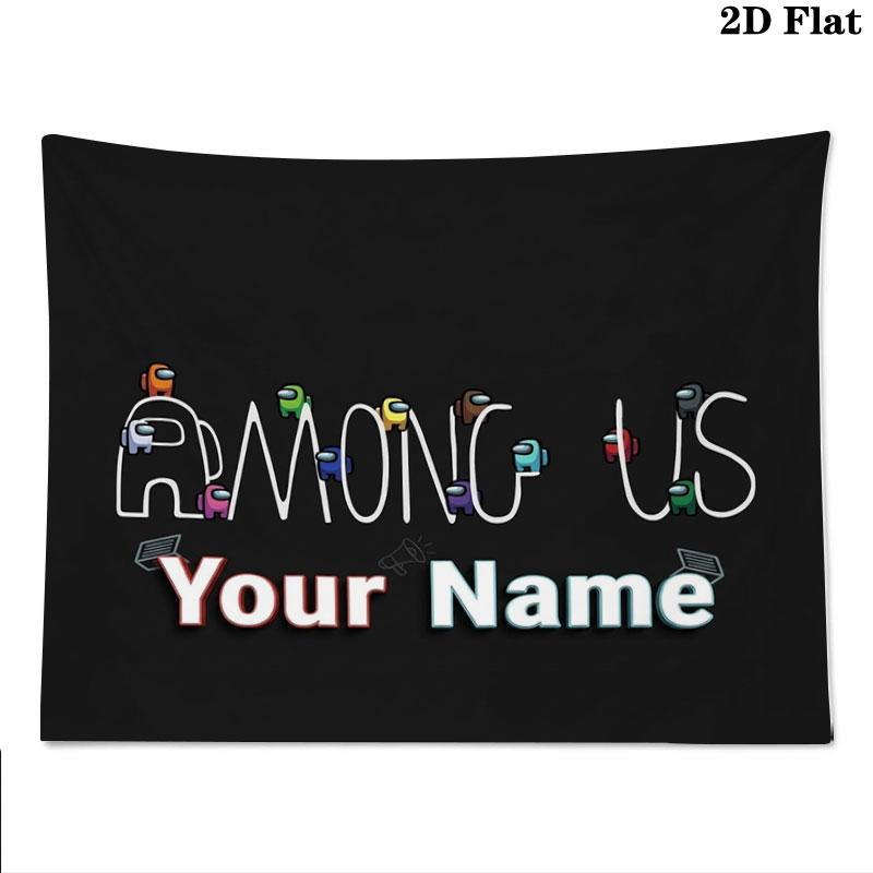 Among Us Custom Name Wall Tapestry Aesthetic Wall Hanging Printed Fabric Blanket Decorative Tapestries for Bedroom Living Room Home Decor