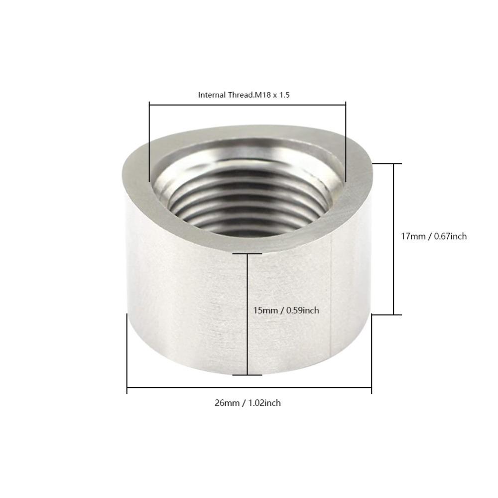Silver Pipe Plug Nut M18x1.5 Internal Thread Cap Stainless Steel Internal Thread  Thread Protection Nut