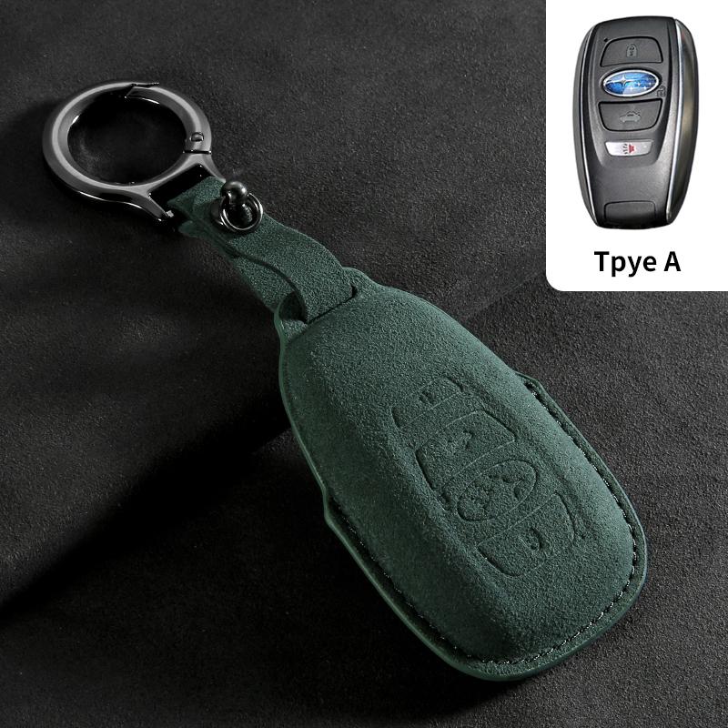 Suede Car Key Case Cover For Subaru Brz Sti Legacy Forester Crosstrek Impreza Wrx Ascent Car Key Protective Shell Accessories
