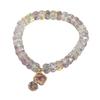 Women Fresh Sweet Crystal Bead Bracelet Handmade Petal Floral Geometric Bangle Travel Memorial Gift Jewelry