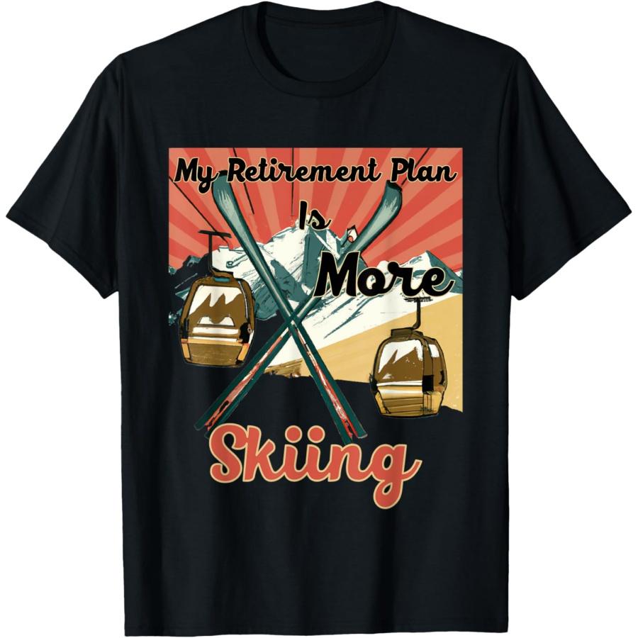 

My Retirement Plan Is More Skiing - Funny Retro Vintage Ski T-Shirt XXXXXL чорний
