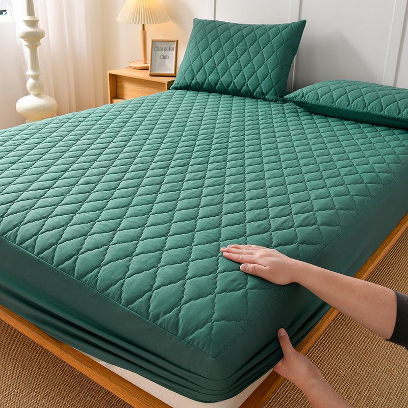Waterproof Solid Color Quilted Bed Sheet - Thickened, Urine-Proof Mattress Protector