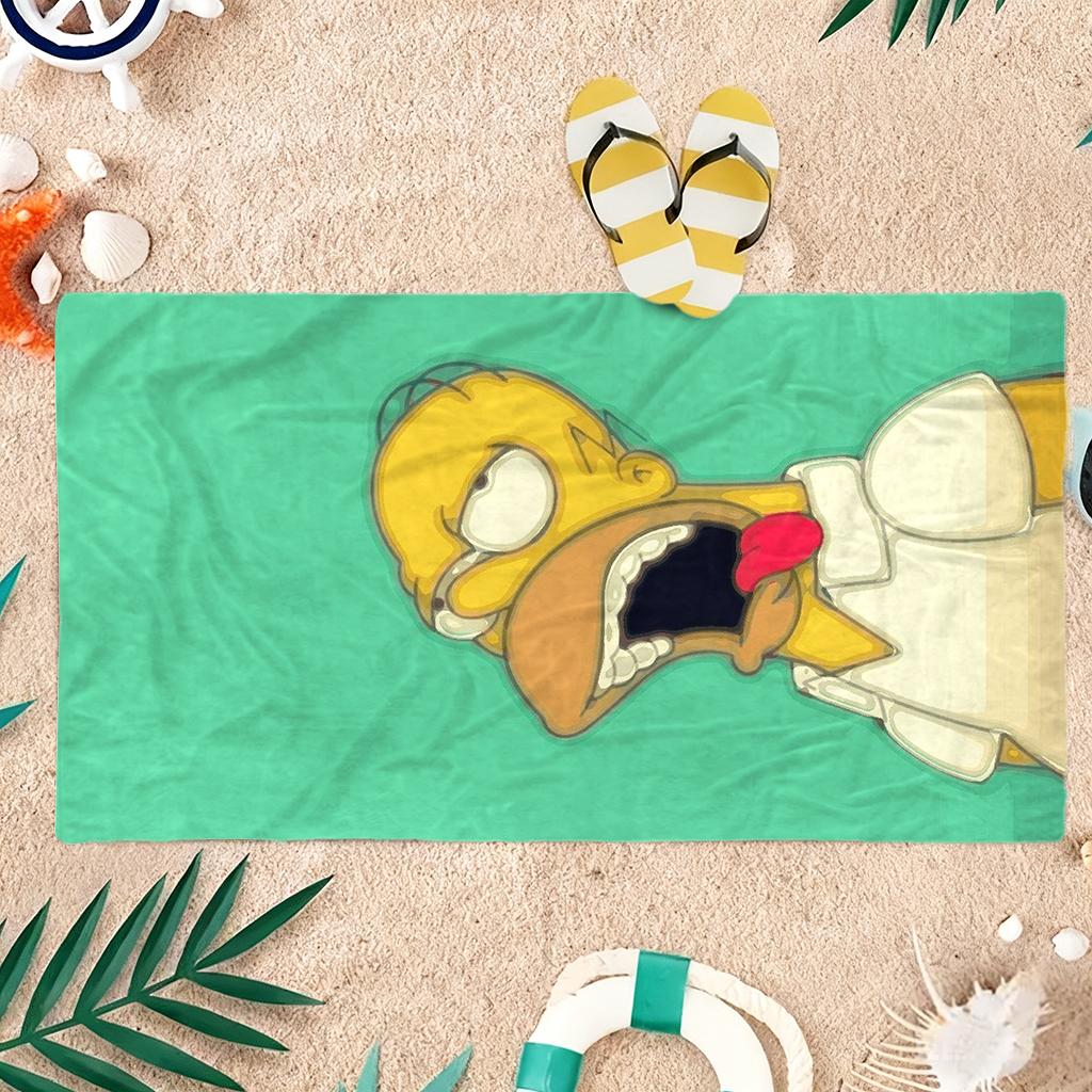 1pc Design of the Funny Expression of Simpson Beach Towel Large Super Absorbent Suitable for Beach Pool Summer Gift for Friends