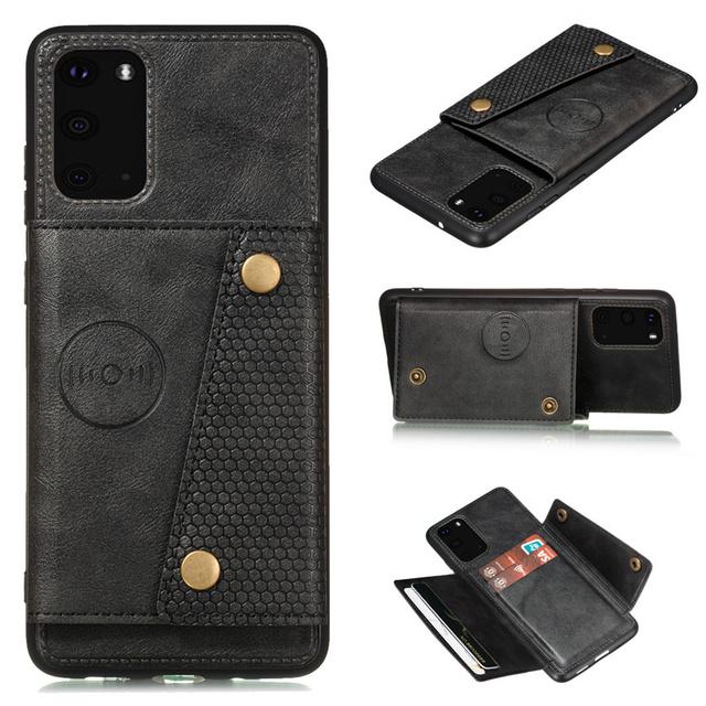 Flip Leather Card Pocket Holders Case For Samsung Galaxy Note 10 20 S8 S9 S10 S20 S21 S22 S23 Plus Ultra Magnetic Back Cover
